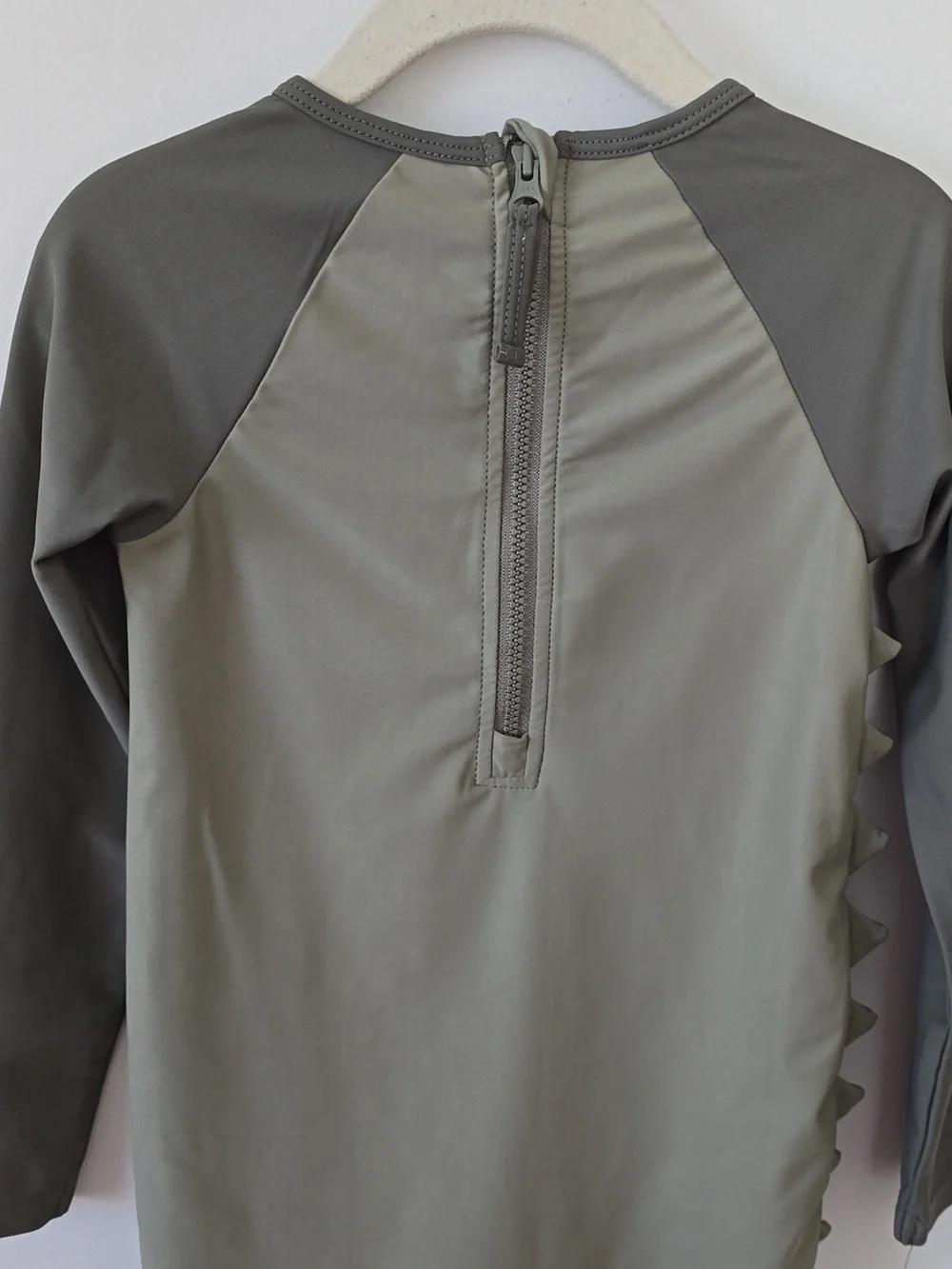 Kids Long Sleeve Dino Rashguard Swimsuit - Olive Green